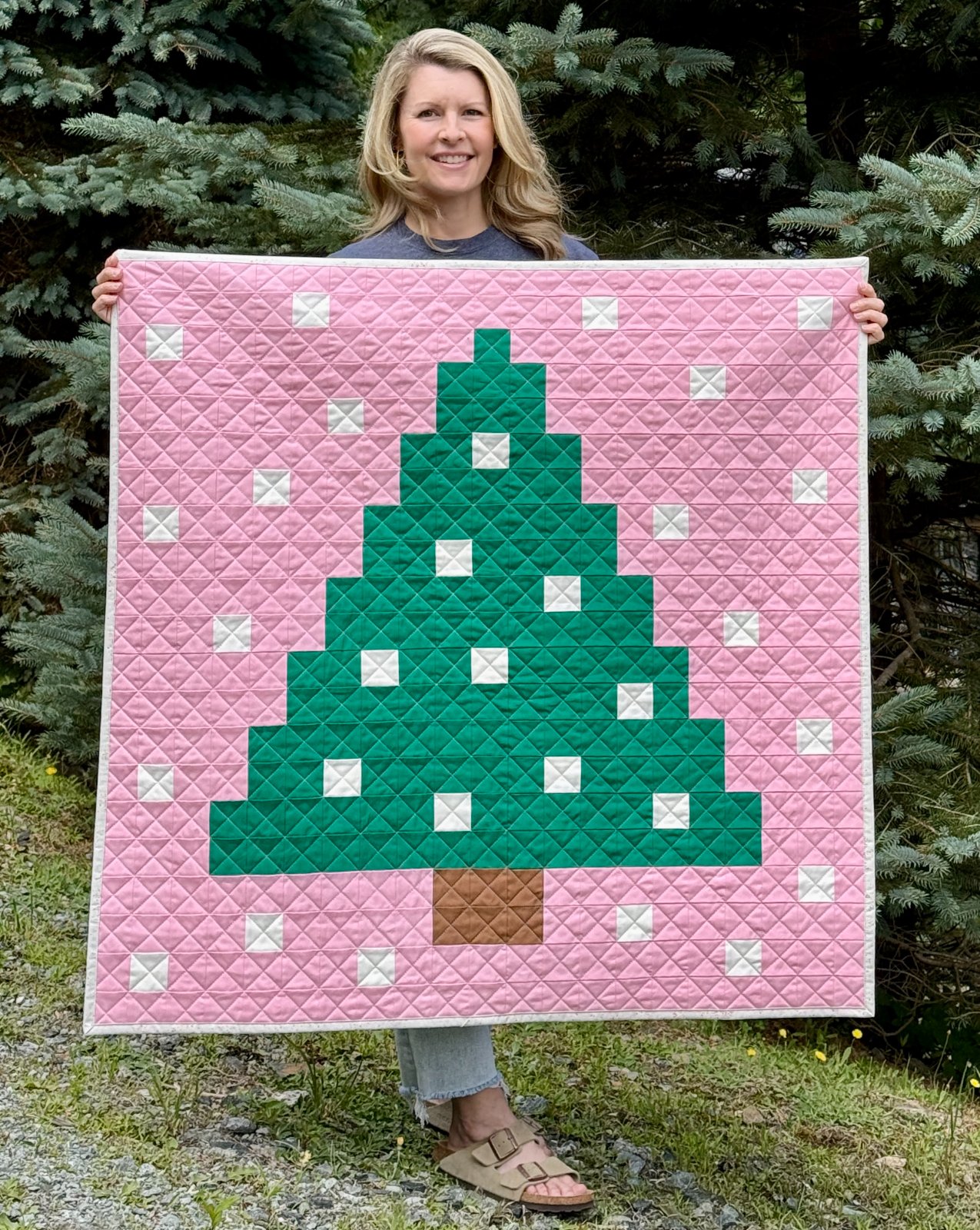 Pixel Pine Baby Quilt